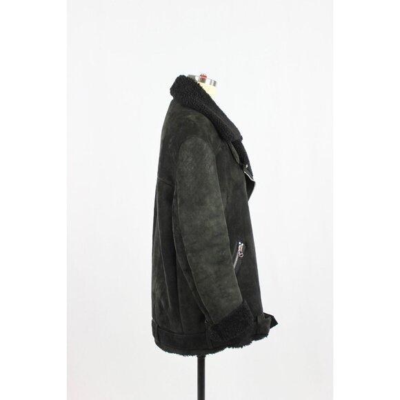ACNE STUDIOS Velocite Black Leather Shearling Motorcycle Moto Jacket, Size 34/XS - Picture 2 of 16